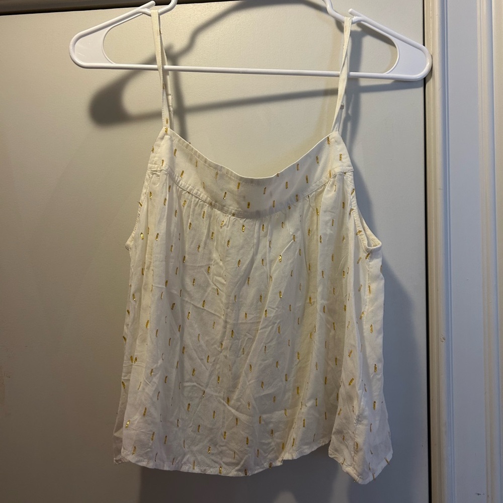 Aerie Cream and Gold Camisole Top
